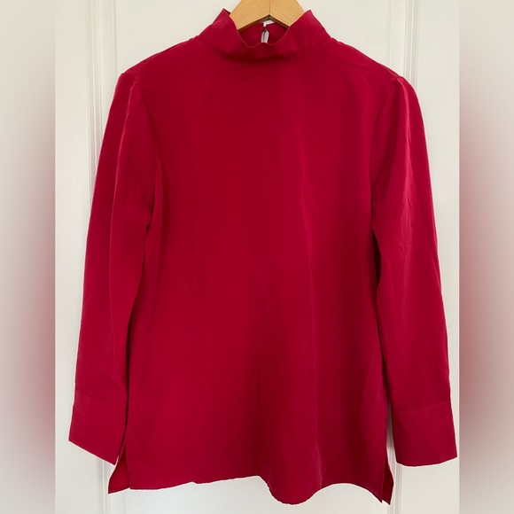 IMNYC Mock-neck Blouse (hot pink-red) - Picture 2 of 4